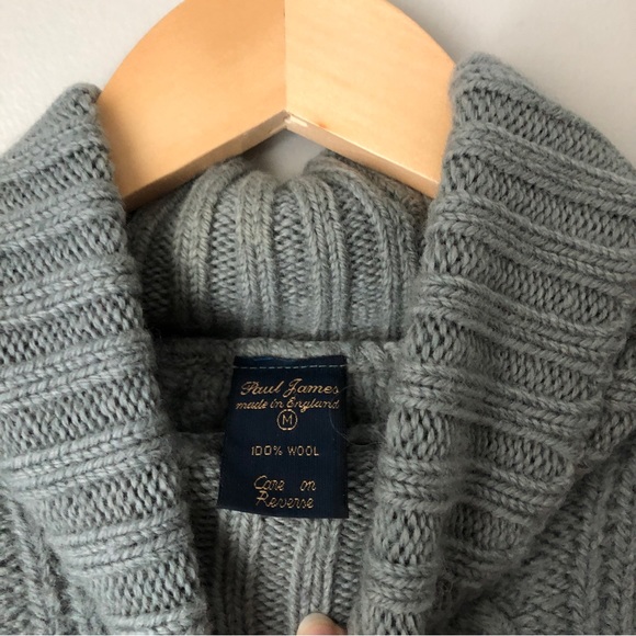 Gray 100% Wool Crop Sweater - Picture 4 of 4